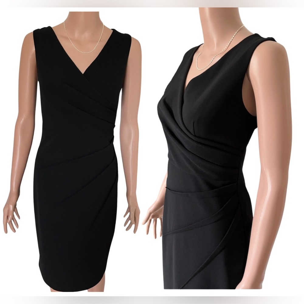 DKNY Black V-Neck Sheath Dress